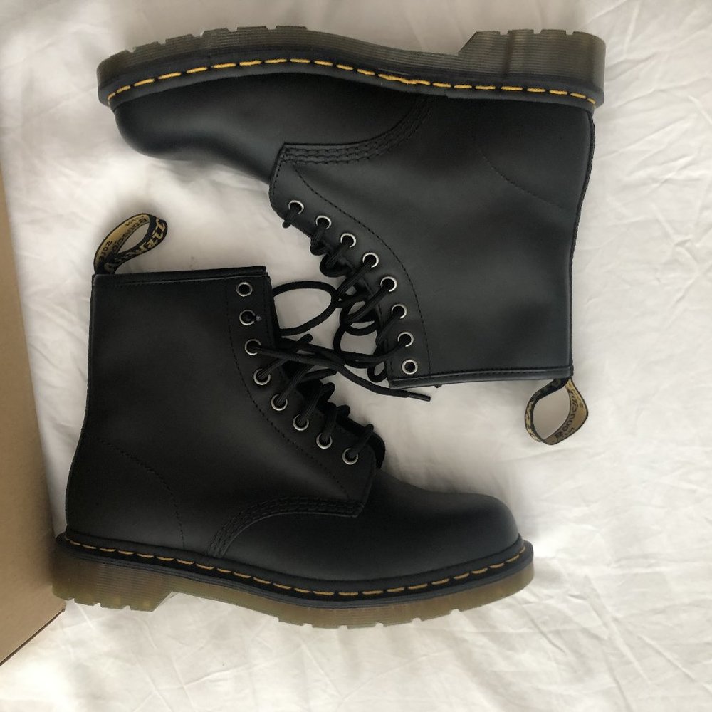 Black Doc Marten Nappa Lace Up Boots Womens 9